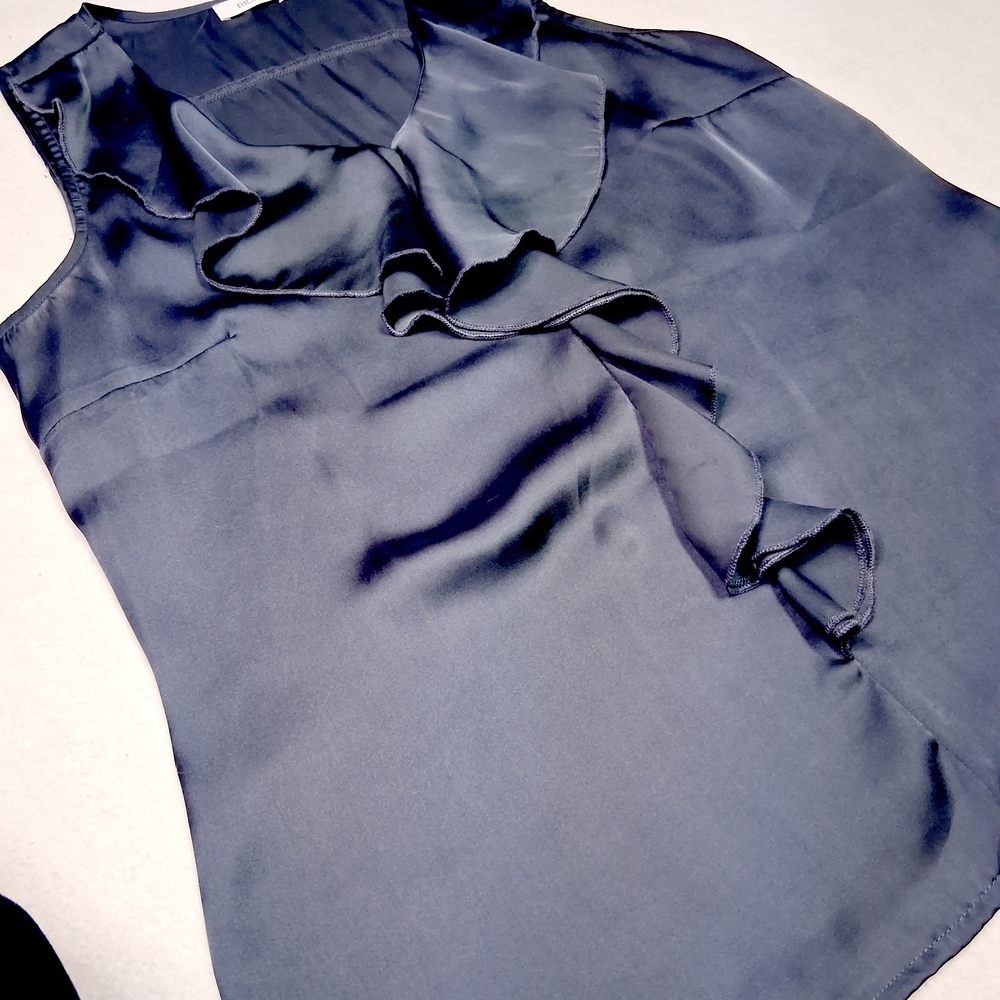 Ricki's Navy Ruffle Blouse - Picture 3 of 3